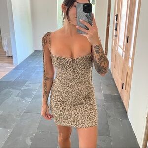 Bustier form fitting cheetah dress